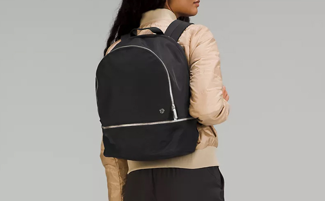Woman Wearing Lululemon City Adventurer Backpack