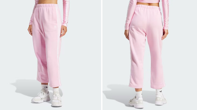 Women Wearing Adidas Womens Adicolor Loose Joggers
