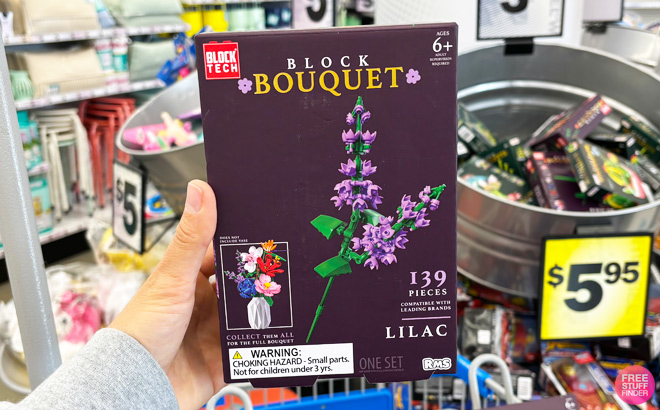 a Person Holding Block Tech Block Lilac Bouquet 139 Piece Set