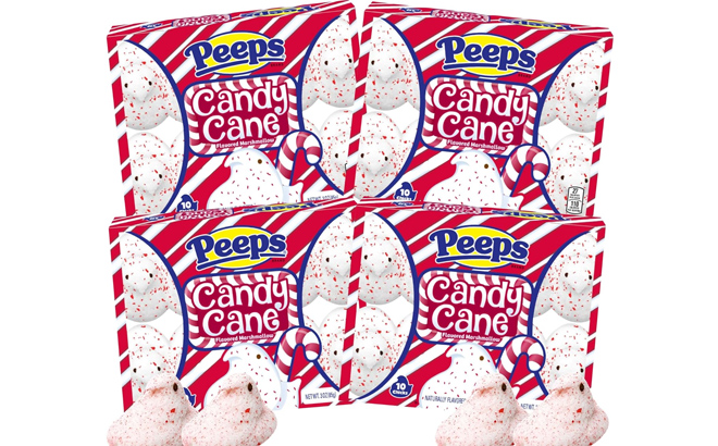 an Image of Bulk Candy Cane Peeps 4 Pack
