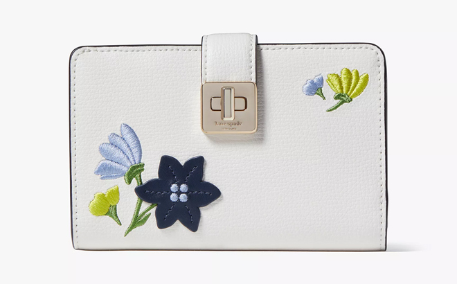 an Image of Kate Spade Phoebe Floral Applique Medium Wallet