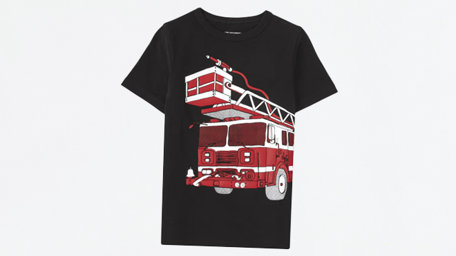 an Image of The Childrens Place Baby And Toddler Boys Fire Truck Graphic Tees