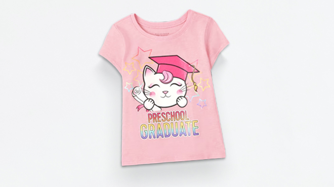 an Image of The Childrens Place Toddler Girls Preschool Graduate Graphic Tees