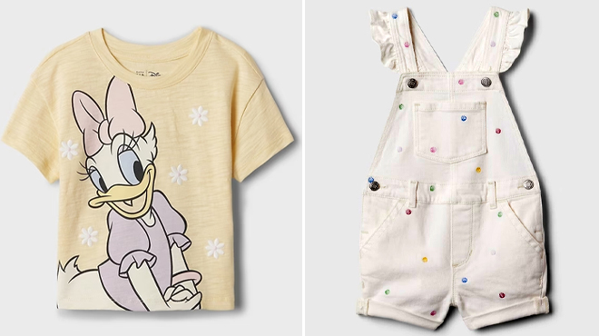 babyGAP Disney Graphic T Shirt and babyGAP Denim Shortalls