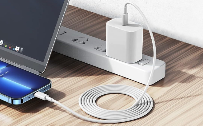 iPhone Fast Charging Block with Long Cord