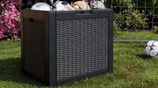 31 Gallon Outdoor Storage Deck Box Black Copy