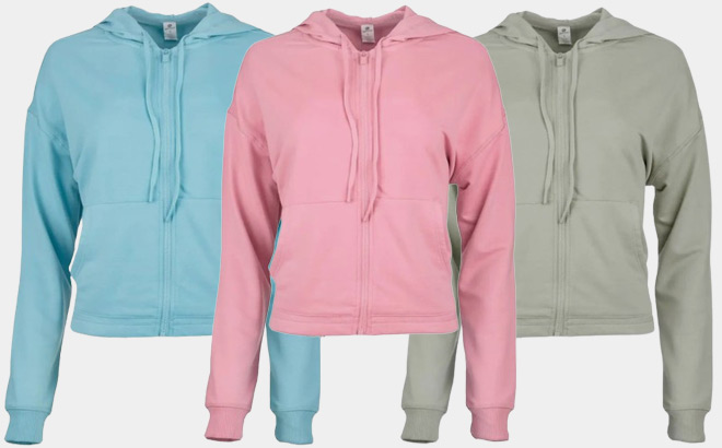 90 Degree by Reflex Womens Terry Brushed Hoodies
