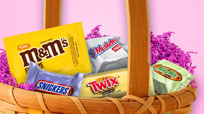 A Basket of Mars Assorted Easter Chocolate Candy