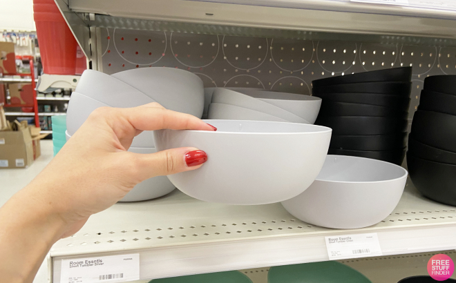 A Person Holding Room Essentials Cereal Bowl