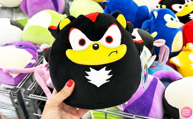 A Person Holding a Squishmallows 6 5 Inch Shadow the Hedgehog