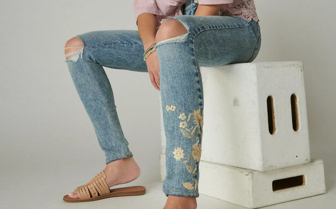 A Person Wearing the Lucky Brand Jeans