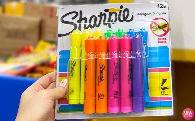A Person is Holding Sharpie Tank Style Highlighters
