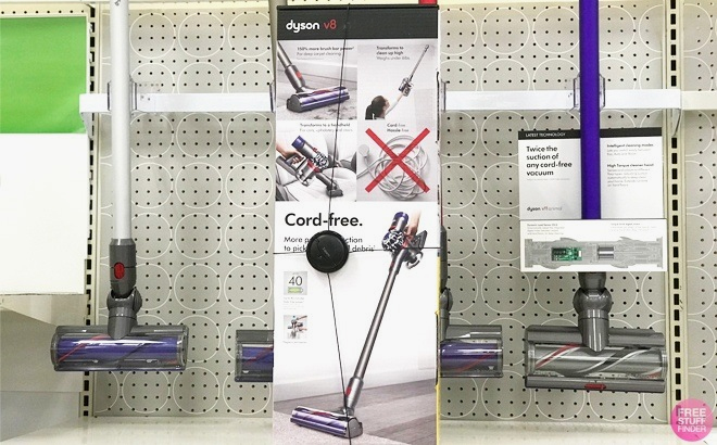 Dyson V8 Cordless Vacuum in shelf A photo of Dyson V8 Cordless Vacuum in shelf