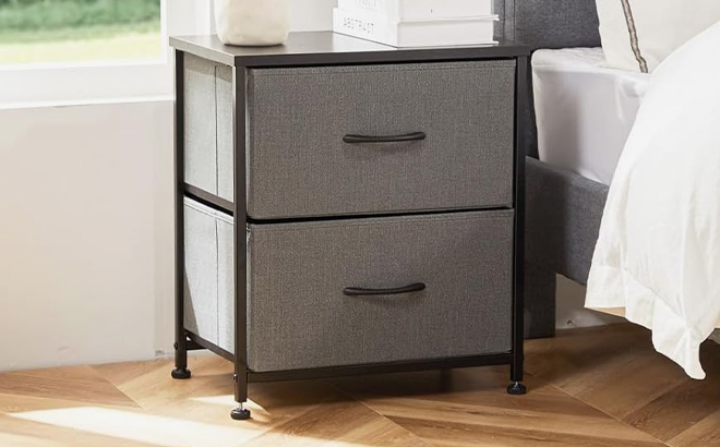 A photo of Sweetcrispy Nightstand with 2 Storage Drawers
