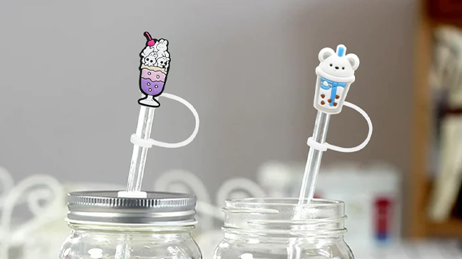 A photo showing Aocyan Silicone Bubble Tea Straw Cover Cap