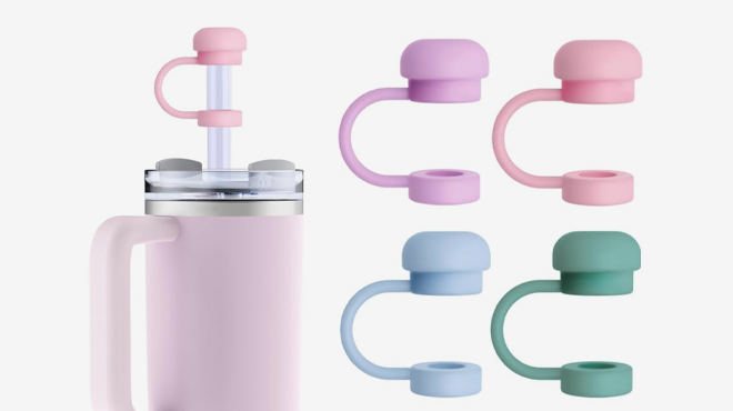 Glamfield Stanley Straw Topper Caps A photo showing Glamfield Stanley Straw Topper Caps