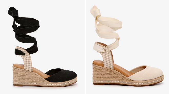 Kelly and Katie Goldie Espadrille Wedge Sandals in two colors