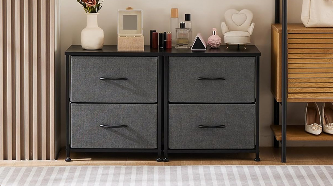A photo showing Sweetcrispy Nightstand with 2 Storage Drawers