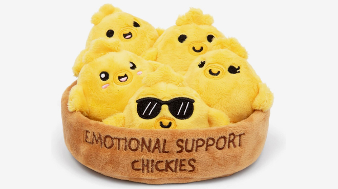 A photo showing What Do You Meme Emotional Support Plush Chickies
