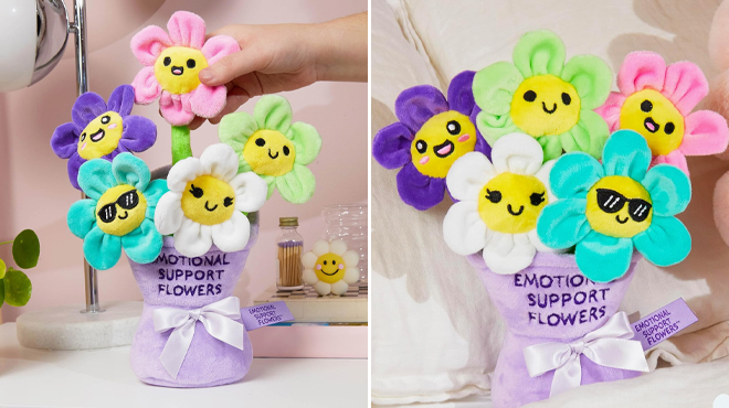 A photo showing What Do You Meme Emotional Support Plush Flowers