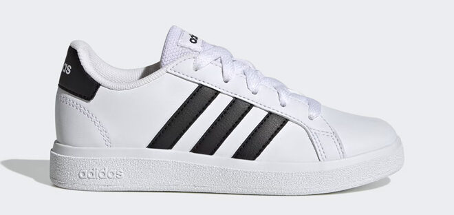 Adidas Kids Grand Court 2 0 Shoe in Cloud White and Core Black Color