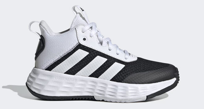 Adidas Kids Ownthegame Basketball Shoe on a Light Gray Background