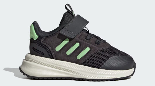 Adidas Kids X PLR Phase Shoe in Carbon and Green Spark Color
