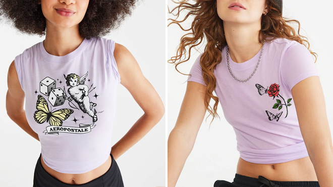 Aeropostale Womens Cherub Dice Graphic Tee Aeropostale Womens Cherub Dice Graphic Tee