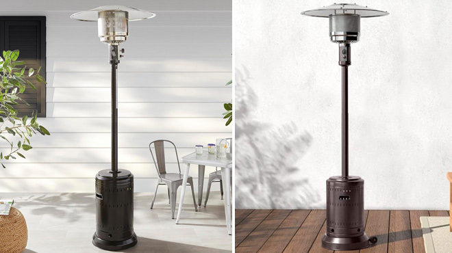 Amazon Basics Outdoor Propane Patio Heater with Wheels in Bronze Amazon Basics Outdoor Propane Patio Heater with Wheels in Bronze