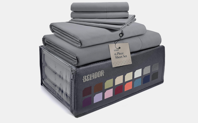 BELADOR Silky Soft Sheet Set Luxury 6 Piece Bed Sheets for Queen Size Bed