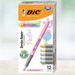 BIC Brite Liner Grip Pastel Highlighters 12 Count