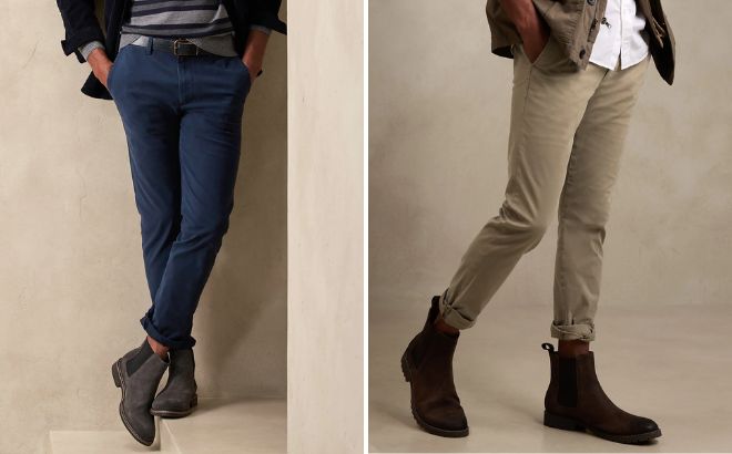 Banana Republic Skinny Lived In Chino in Preppy Navy and Acron Color Banana Republic Skinny Lived In Chino in Preppy Navy and Acron Color