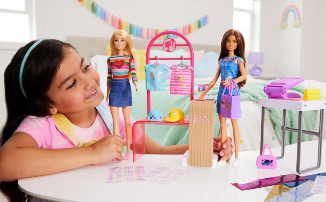 Barbie Doll Accessories Make Sell Boutique Playset with Display Rack