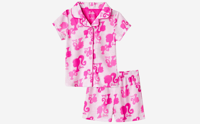 Barbie Toddler Girl Top Shorts Pajama Set