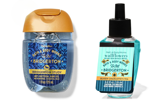 Bath Body Works x Bridgerton Study Hand Sanitizer and Queen Charlottes Tea Wallflower Refill