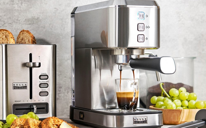 Bella Pro Series Slim Espresso Machine with 20 Bars of Pressure