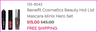 Benefit Cosmetics Beauty Hot List Mascara Minis Hero Set at Checkout
