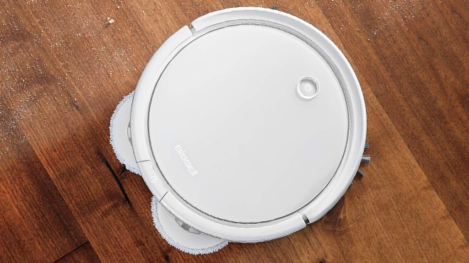 Bissell SpinWave Pet Robot Vacuum on the Floor