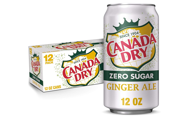 Canada Dry Zero Sugar Ginger Ale Soda 12 fl oz cans Pack of 12