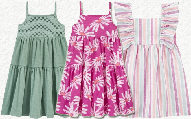 Carters Child of Mine Toddler Girl Dress in Three Different Styles and Colors 1