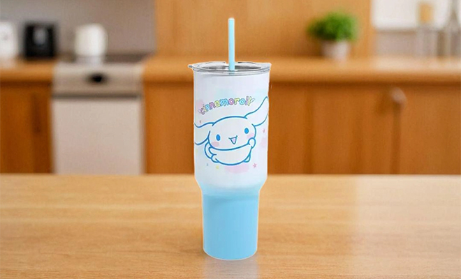 Cinnamoroll Ombre Stainless Steel Travel Cup on a Kitchen Counter