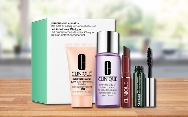 Clinique Cult Classics on a Table