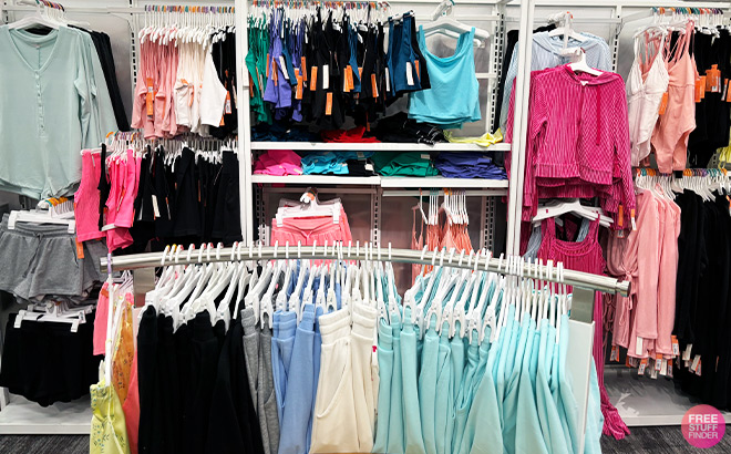 Clothes You Can Score for Free with TCB on Racks and Shelves inside a Store