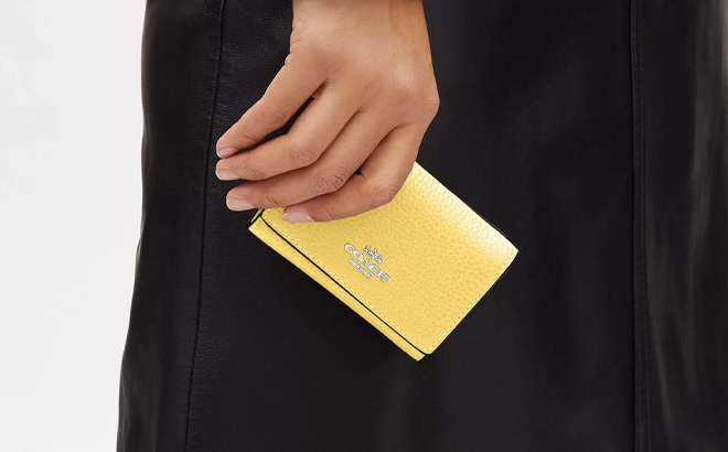 Coach Outlet Micro Wallet in Retro Yellow Color
