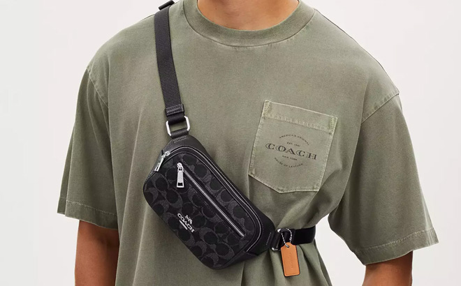 Coach Outlet Mini Belt Bag In Signature Denim