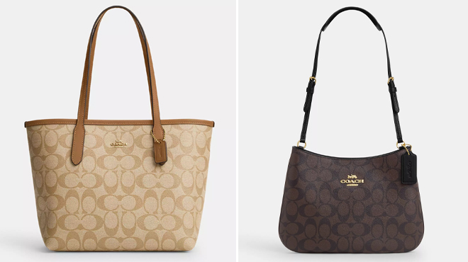 Coach Outlet Mini City Tote In Signature Canvas and Penelope Shoulder Bag In Signature Canvas