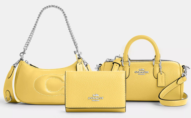 Coach Outlet Retro Yellow Wallet and Bags