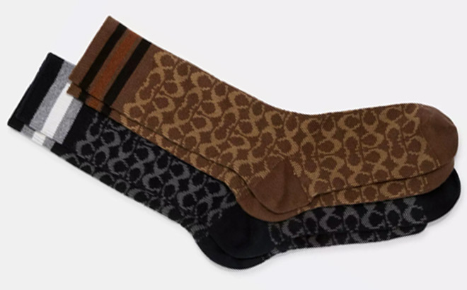 Coach Outlet Signature Calf Length Socks