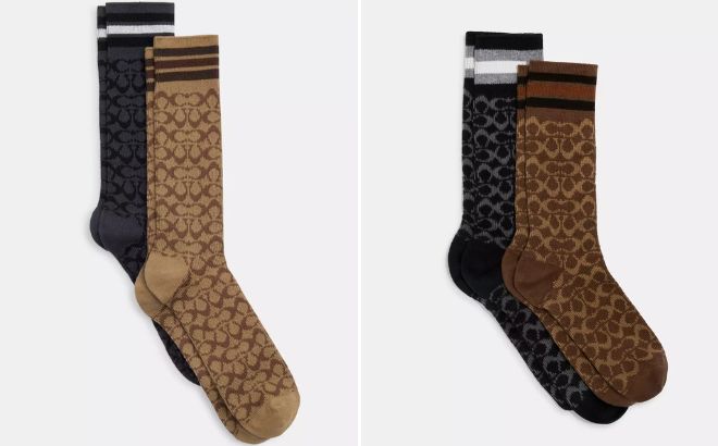 Coach Outlet Signature Calf Socks and Calf Length Socks