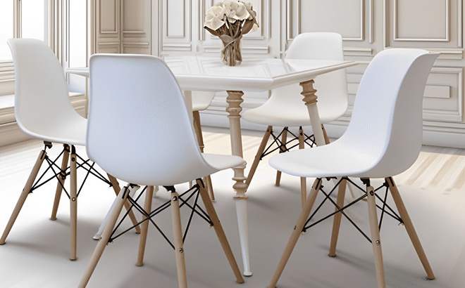 Comhoma Dining Chairs with PVC Plastic